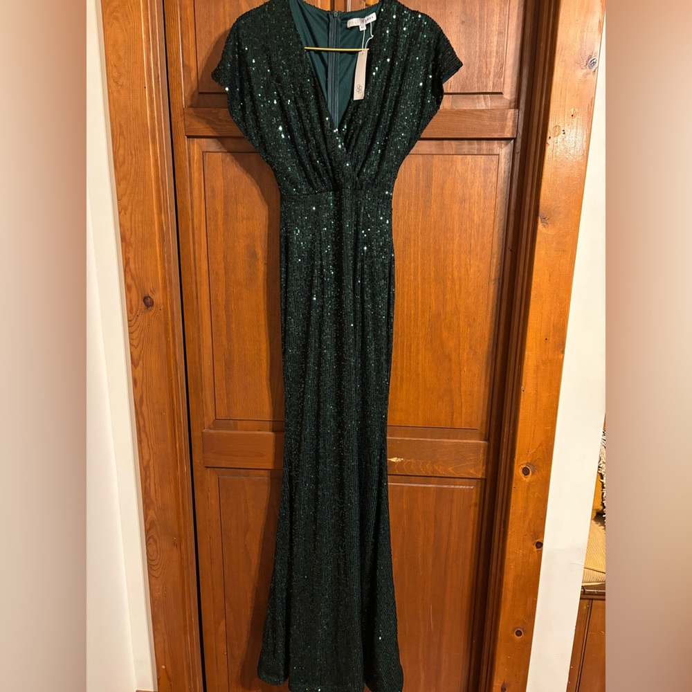 NWT Baltic Born emerald green sequin maxi dress